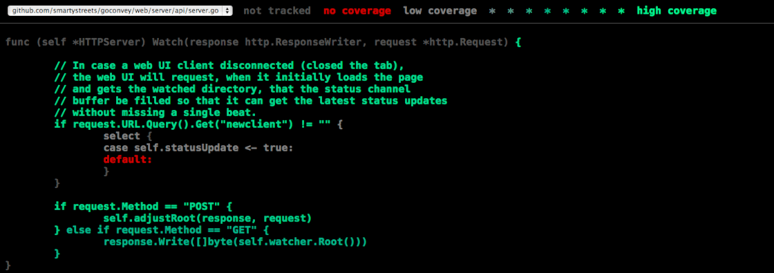 Thanks to the go team for the go cover tool!
